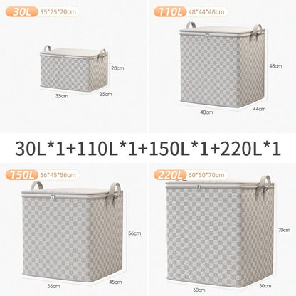 Chessboard Grid Moving Finishing Large Capacity Clothing Storage Bag