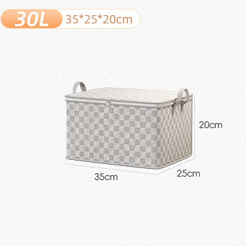 Chessboard Grid Moving Finishing Large Capacity Clothing Storage Bag
