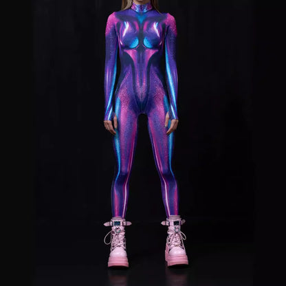 Halloween 3D Metallic Galaxy Warrior Costume