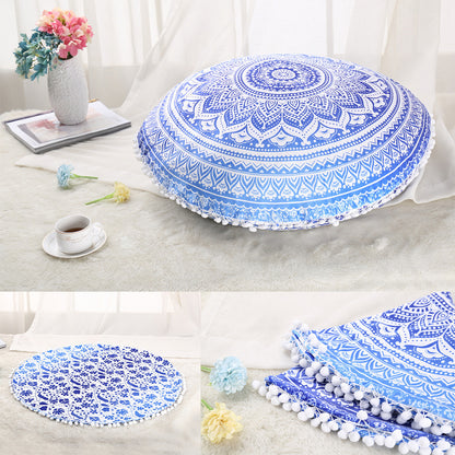 Colorful Mandala Floor Pillows Ottoman Round Bohemian Meditation Pouf