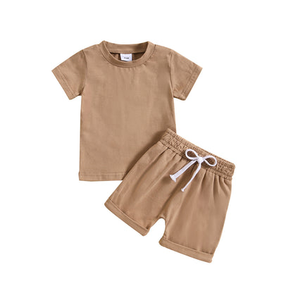 Boys' and Girls' Short-Sleeved Shorts Set