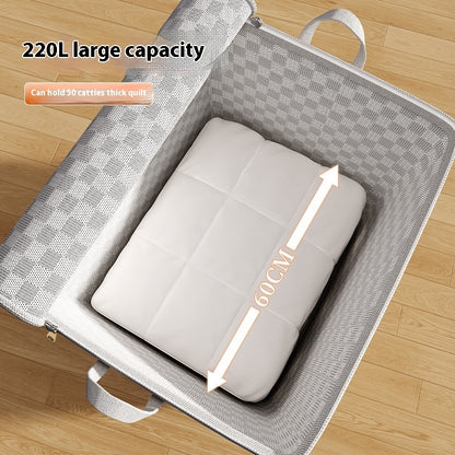 Chessboard Grid Moving Finishing Large Capacity Clothing Storage Bag