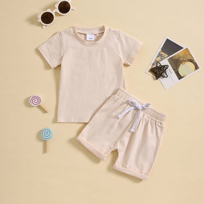 Boys' and Girls' Short-Sleeved Shorts Set