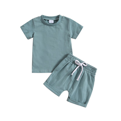 Boys' and Girls' Short-Sleeved Shorts Set