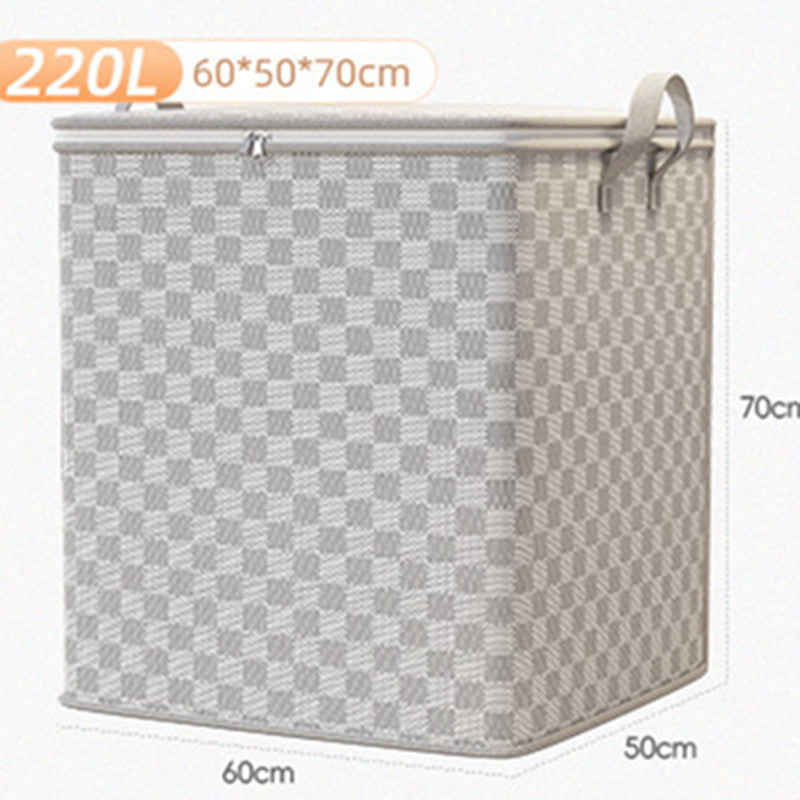 Chessboard Grid Moving Finishing Large Capacity Clothing Storage Bag