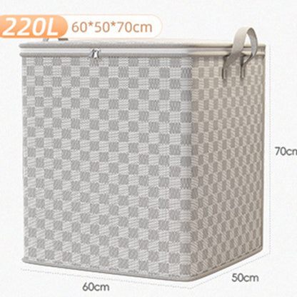 Chessboard Grid Moving Finishing Large Capacity Clothing Storage Bag