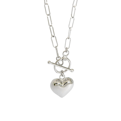 Heart Toggle Necklace – 925 Sterling Silver