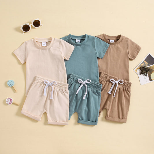 Boys' and Girls' Short-Sleeved Shorts Set