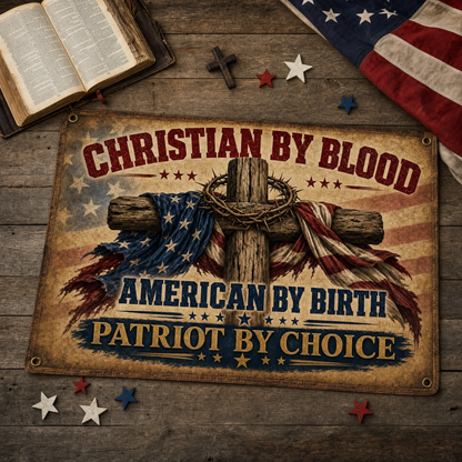 Flag - Christian By Blood Patriot By Choice