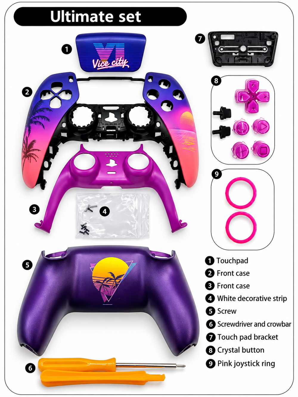 Sunset City™ PS5 Controller Shell