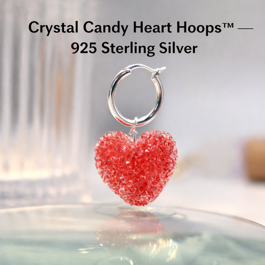 Crystal Candy Heart Hoops™ — 925 Sterling Silver