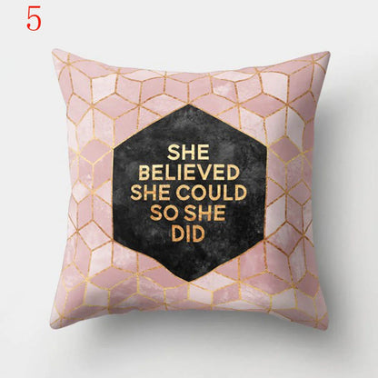 Geometric Printed Pillow Case Polyester Throw Pillow Cases 45x45cm