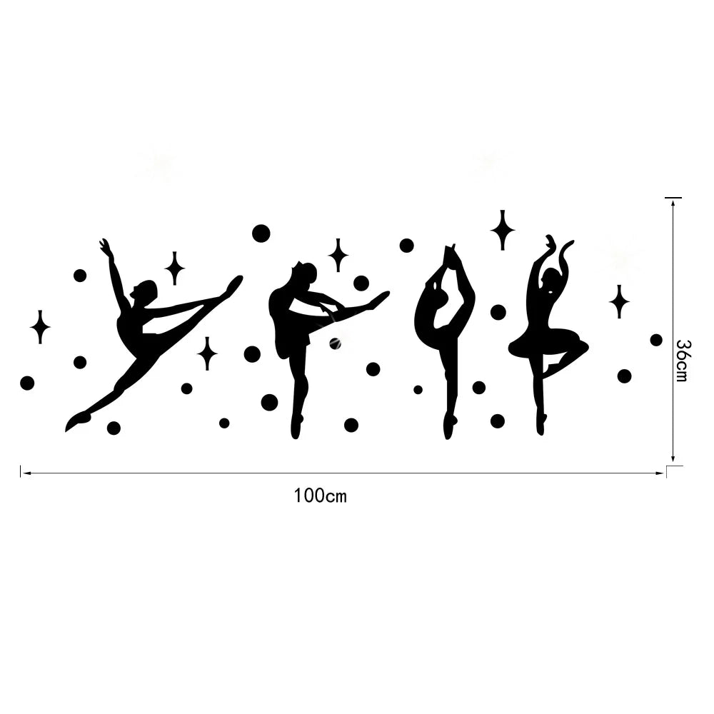 3D Acrylic Mirror Surface Wall Sticker - Ballet Dancer