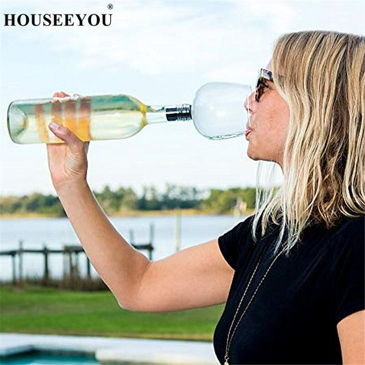 Wine/Champagne Glass Cup with Silicone Seal Drink Directly from Bottle