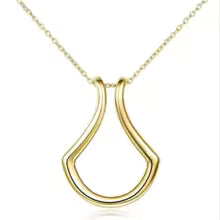 Elegant Crystal Ring Keeper Necklace