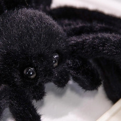 Cute Spider Shaped Throw Pillow - Realistic Black Spider Stuffed