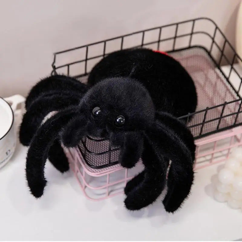 Cute Spider Shaped Throw Pillow - Realistic Black Spider Stuffed