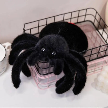Cute Spider Shaped Throw Pillow - Realistic Black Spider Stuffed