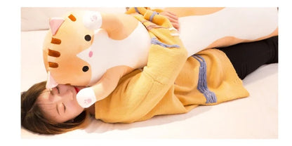 Cute Cat Plush Body Pillow - Creative Kawaii Cartoon