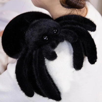 Cute Spider Shaped Throw Pillow - Realistic Black Spider Stuffed