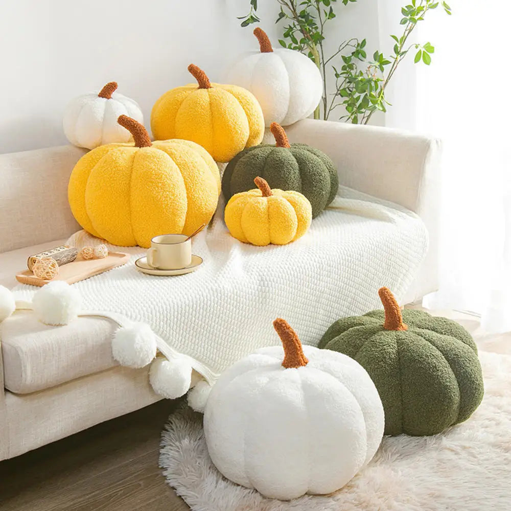 Colorful 3-D Pumpkin Plush Pillow