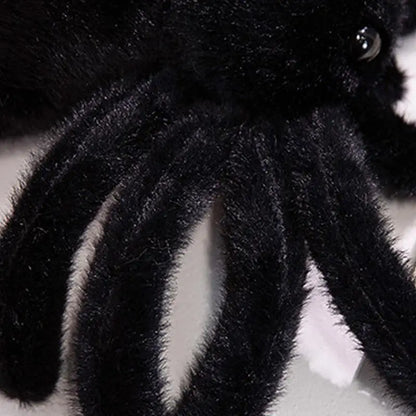 Cute Spider Shaped Throw Pillow - Realistic Black Spider Stuffed
