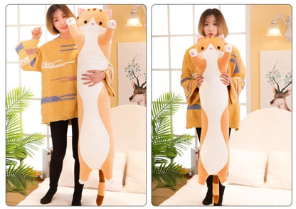 Cute Cat Plush Body Pillow - Creative Kawaii Cartoon
