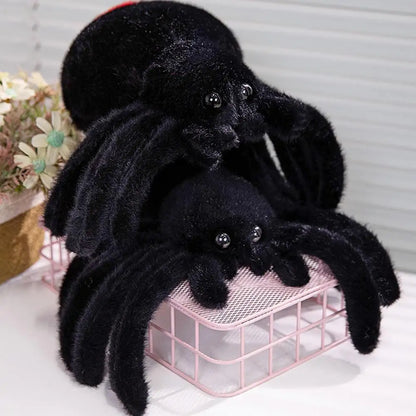 Cute Spider Shaped Throw Pillow - Realistic Black Spider Stuffed