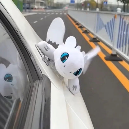 Cartoon Plush Decoration Black Flying Dragon Car Roof