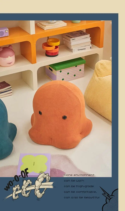 Playful Octopus Pouf - Small Apartment Living Room Ottoman