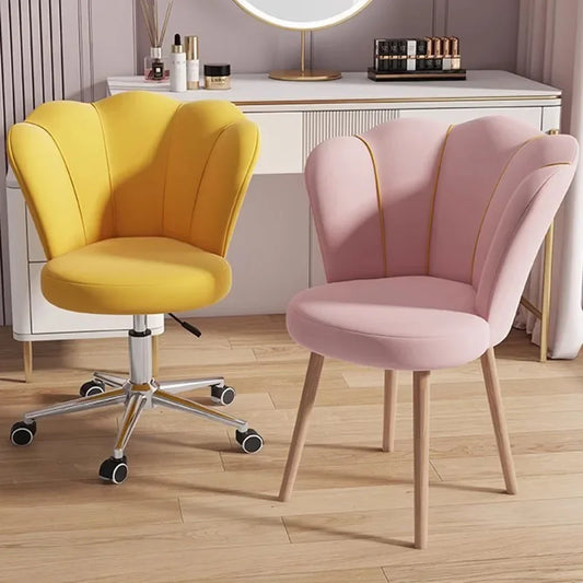 High Back Comfy Makeup/Office Stool Luxury Pouf Nordic Mobile Vanity Chair Design Chaise