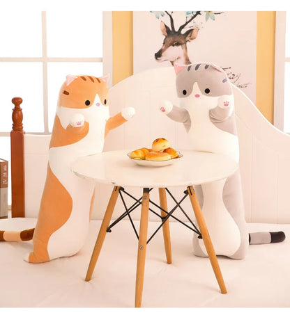 Cute Cat Plush Body Pillow - Creative Kawaii Cartoon