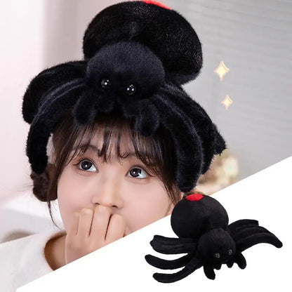 Cute Spider Shaped Throw Pillow - Realistic Black Spider Stuffed