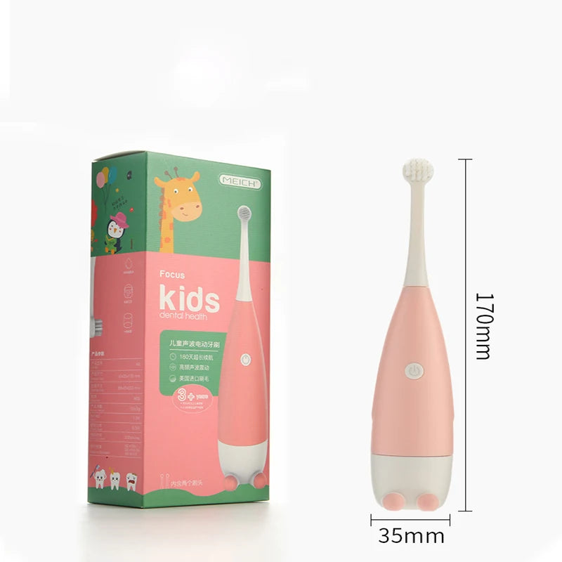 Children Electric Toothbrush Soft Bristles Cute Little penguin Cartoon Replace Brush Head Baby Kids Dental Oral Hygiene Care