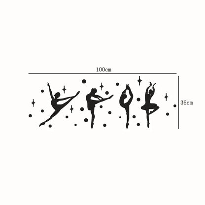 3D Acrylic Mirror Surface Wall Sticker - Ballet Dancer