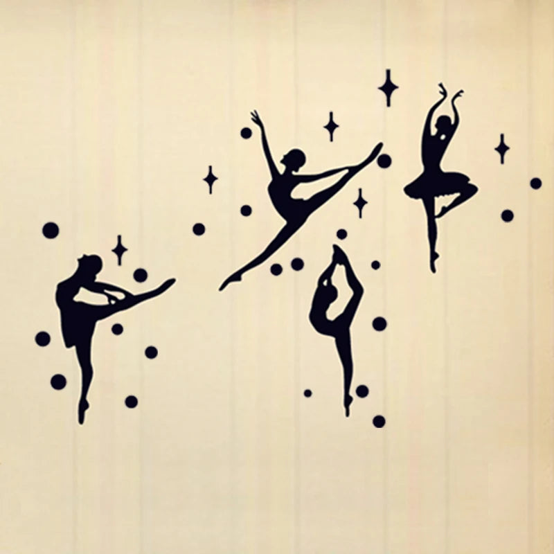 3D Acrylic Mirror Surface Wall Sticker - Ballet Dancer