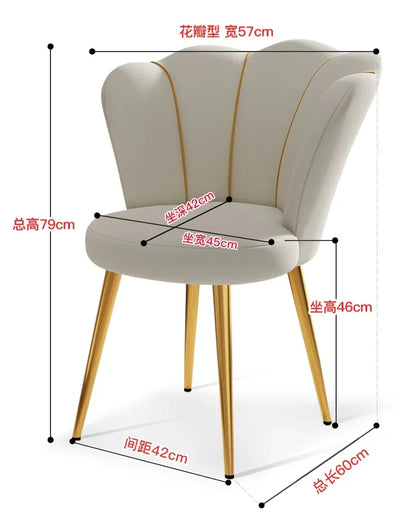 High Back Comfy Makeup/Office Stool Luxury Pouf Nordic Mobile Vanity Chair Design Chaise