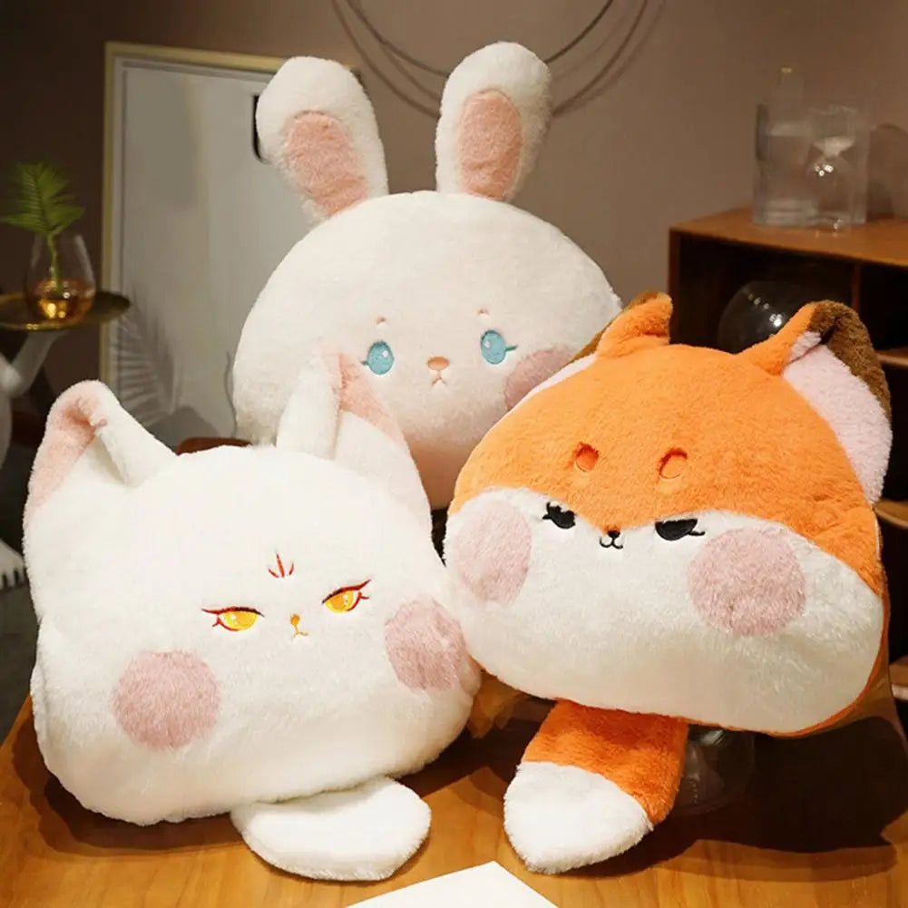 Companion Adorable Cartoon Fox Bunny Doll Soft Sofa Throw Pillow