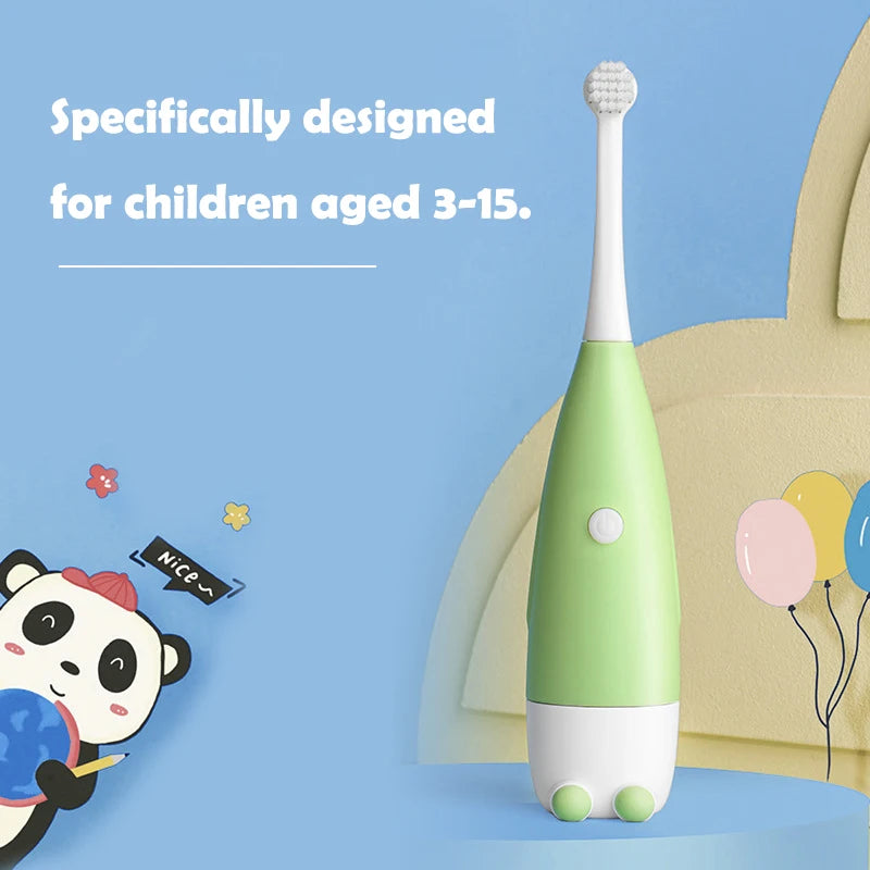 Children Electric Toothbrush Soft Bristles Cute Little penguin Cartoon Replace Brush Head Baby Kids Dental Oral Hygiene Care