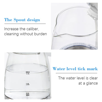 1.7L Glass Health Preserving Pot Electric Kettle with Led Lighting