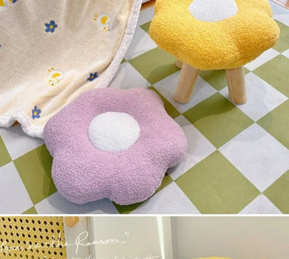 Colorful Flower-Shaped Small Pouf Stool