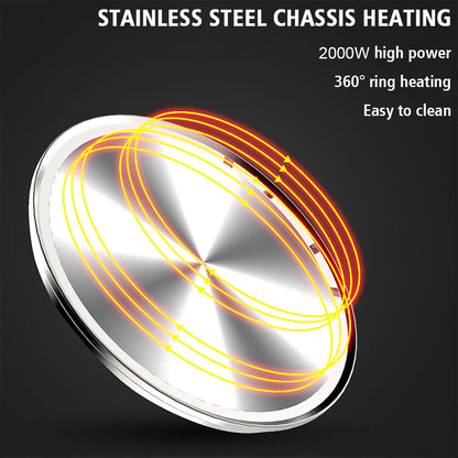 1.7L Glass Health Preserving Pot Electric Kettle with Led Lighting