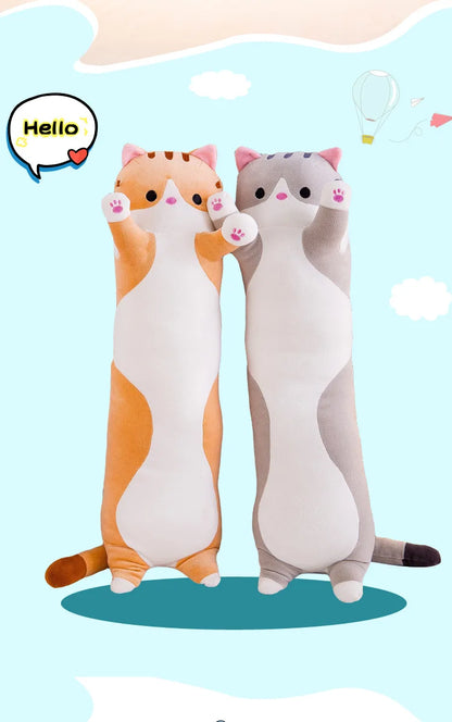 Cute Cat Plush Body Pillow - Creative Kawaii Cartoon