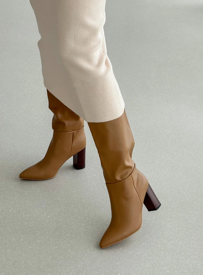 Genuine Leather Knee High Boots