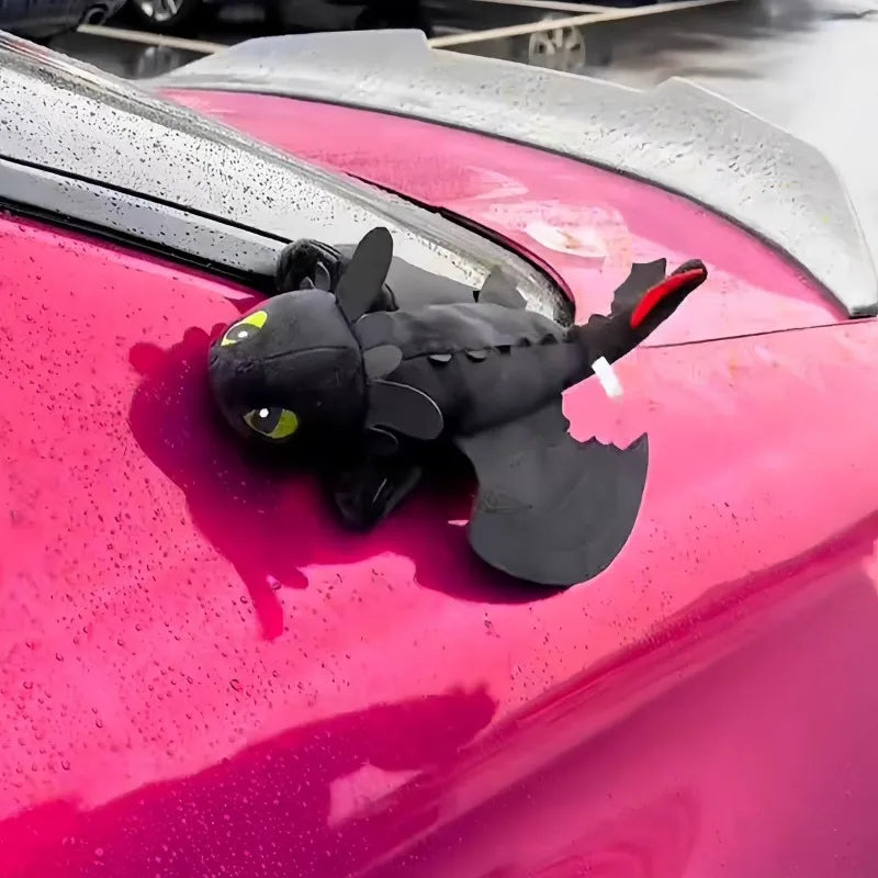 Cartoon Plush Decoration Black Flying Dragon Car Roof
