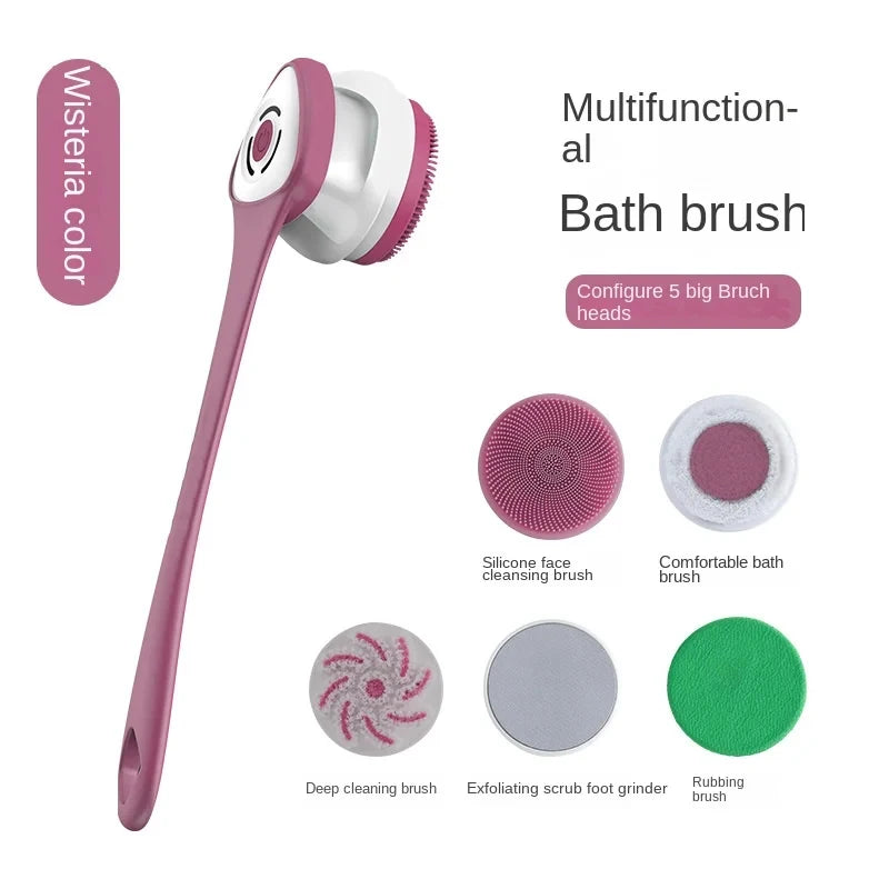 Silicone Body Scrubber Electric Shower Brush Back Massager Foot Exfoliator Replacement Heads