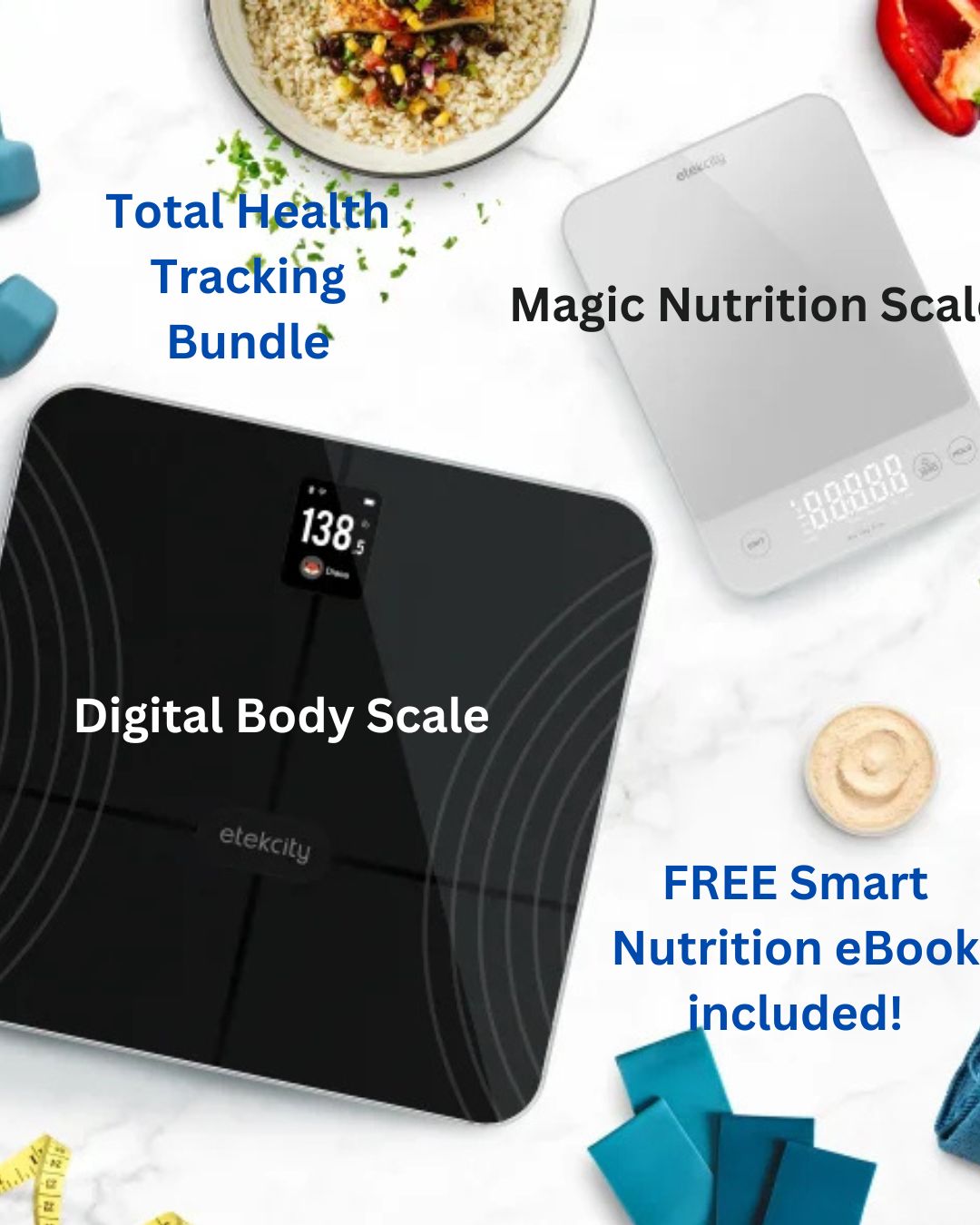 Total Health Tracking Bundle – Magic Nutrition Scale + Digital Body Scale