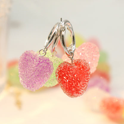 Crystal Candy Heart Hoops™ — 925 Sterling Silver
