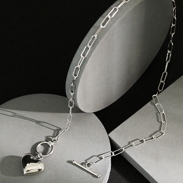 Heart Toggle Necklace – 925 Sterling Silver