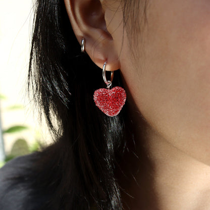 Crystal Candy Heart Hoops™ — 925 Sterling Silver